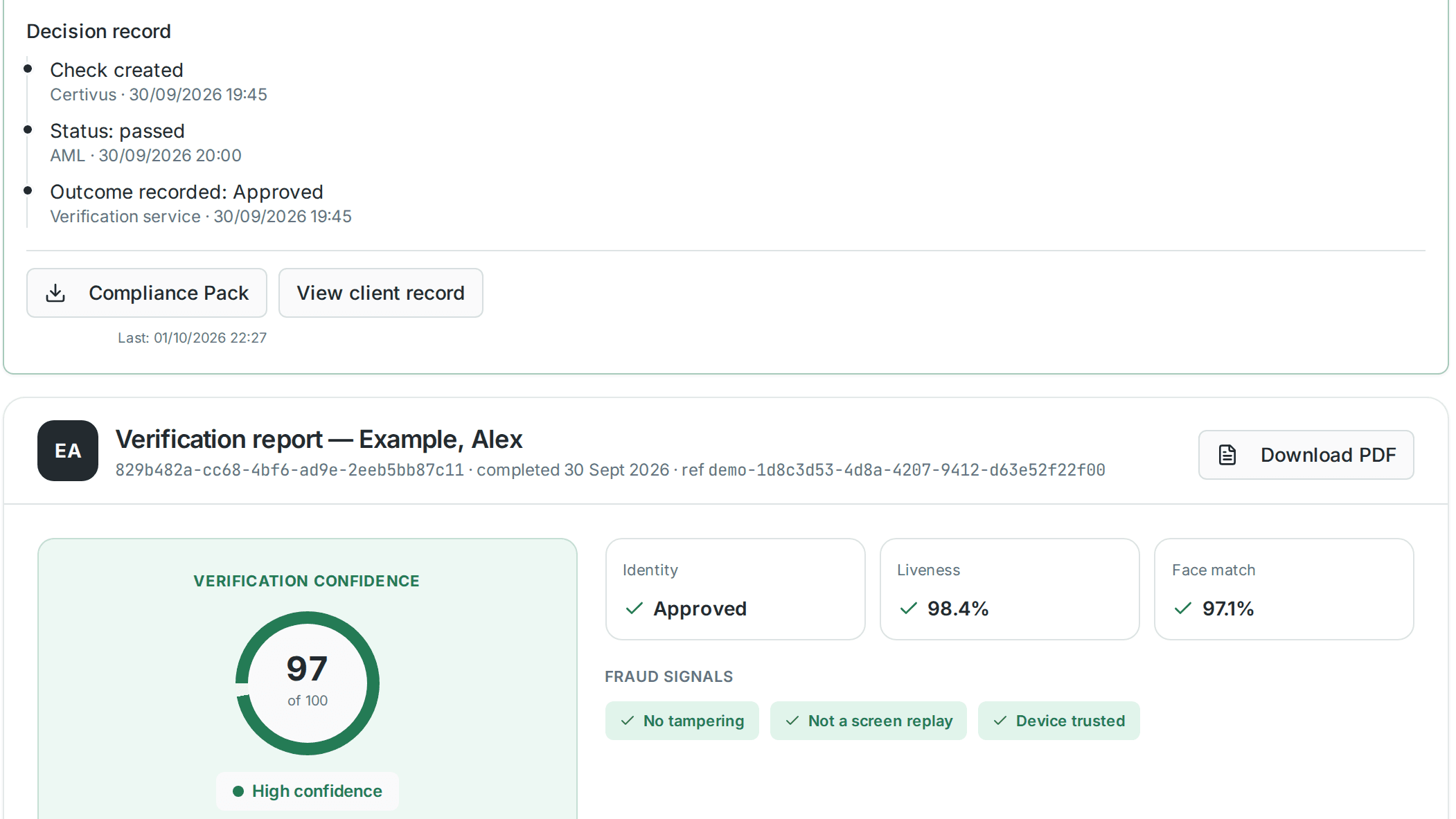 Verify step in Certivus